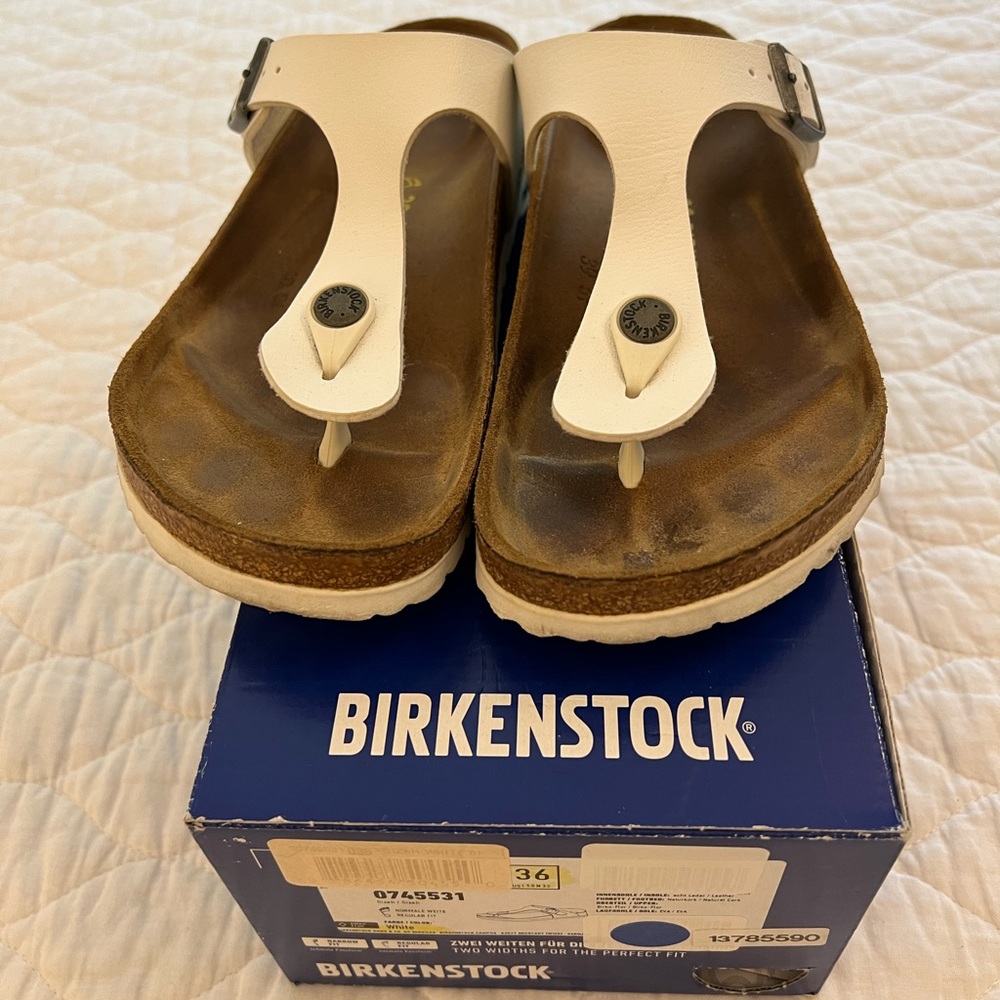 Birkenstock Gizeh Soft bed Sandal White Sz 36